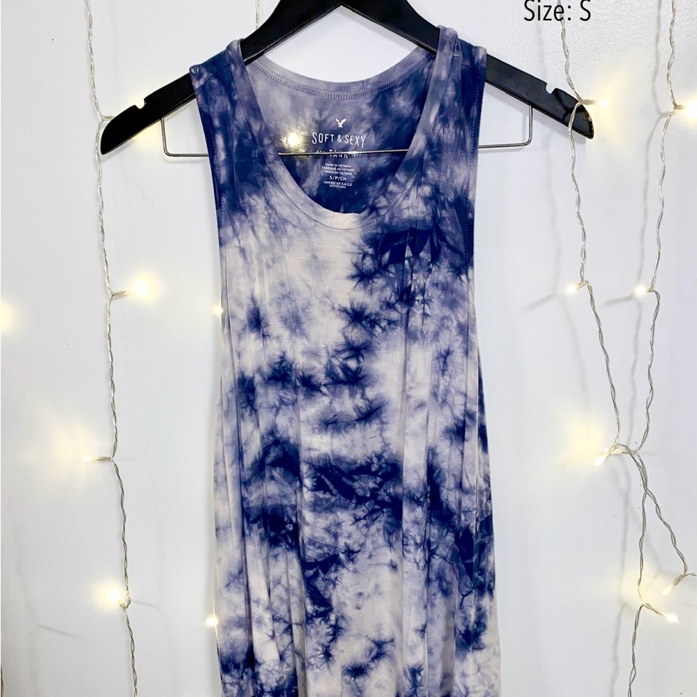 Blue Tie-Dye Women's Tank Top